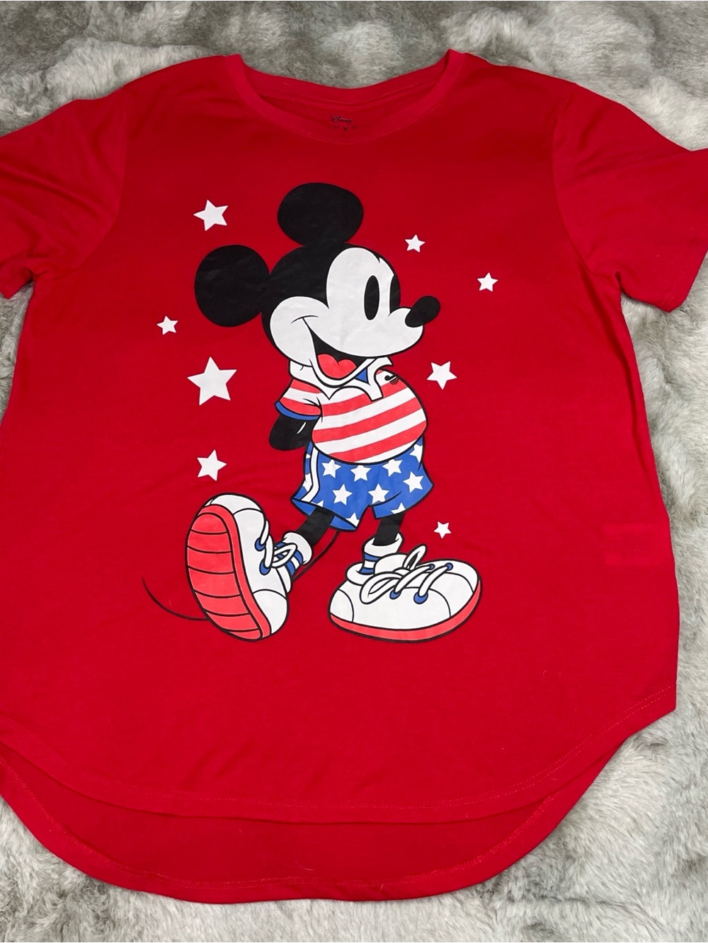 Disney Red Mickey Mouse Patriotic Graphic Tee-0230